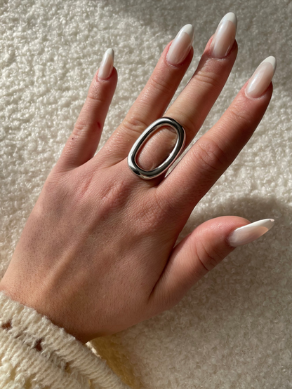 BAGUE AGATHE - ARGENTÉ